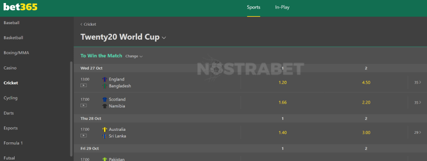 bet365 t20 world cup betting