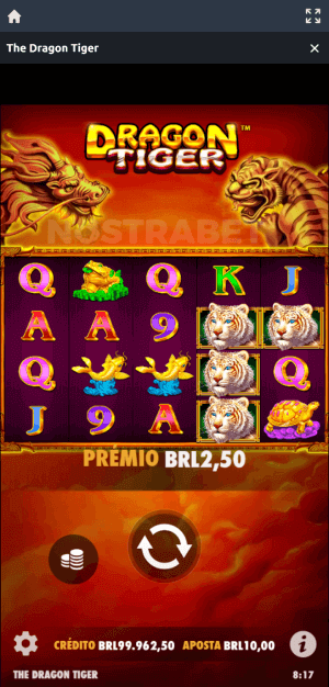 Slot Betano Dragon Tiger no celular