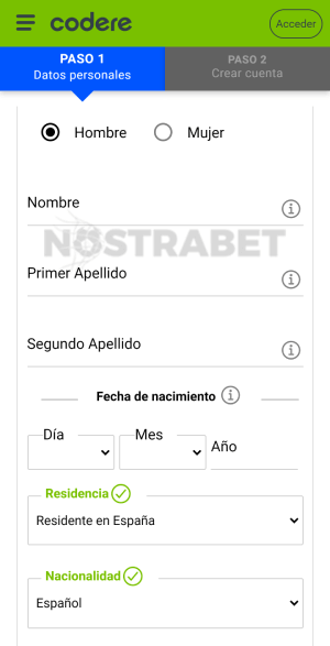 Codere registro móvil