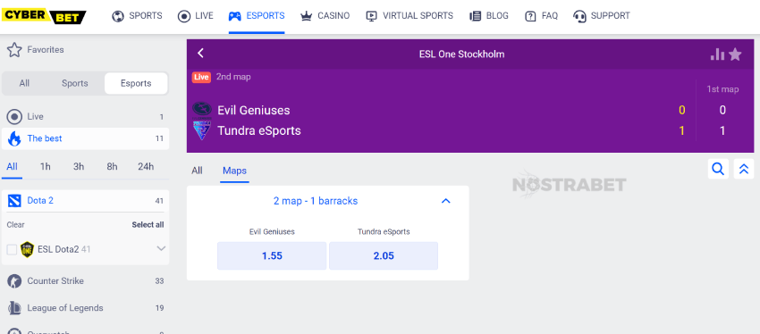 Cyber bet live eSports