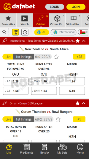 Dafabet India Cricket Bets