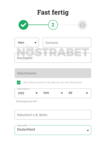 LeoVegas-Registrierungsformular