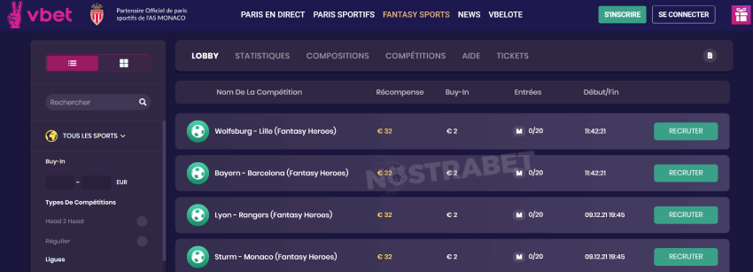 sports fantastiques vbet